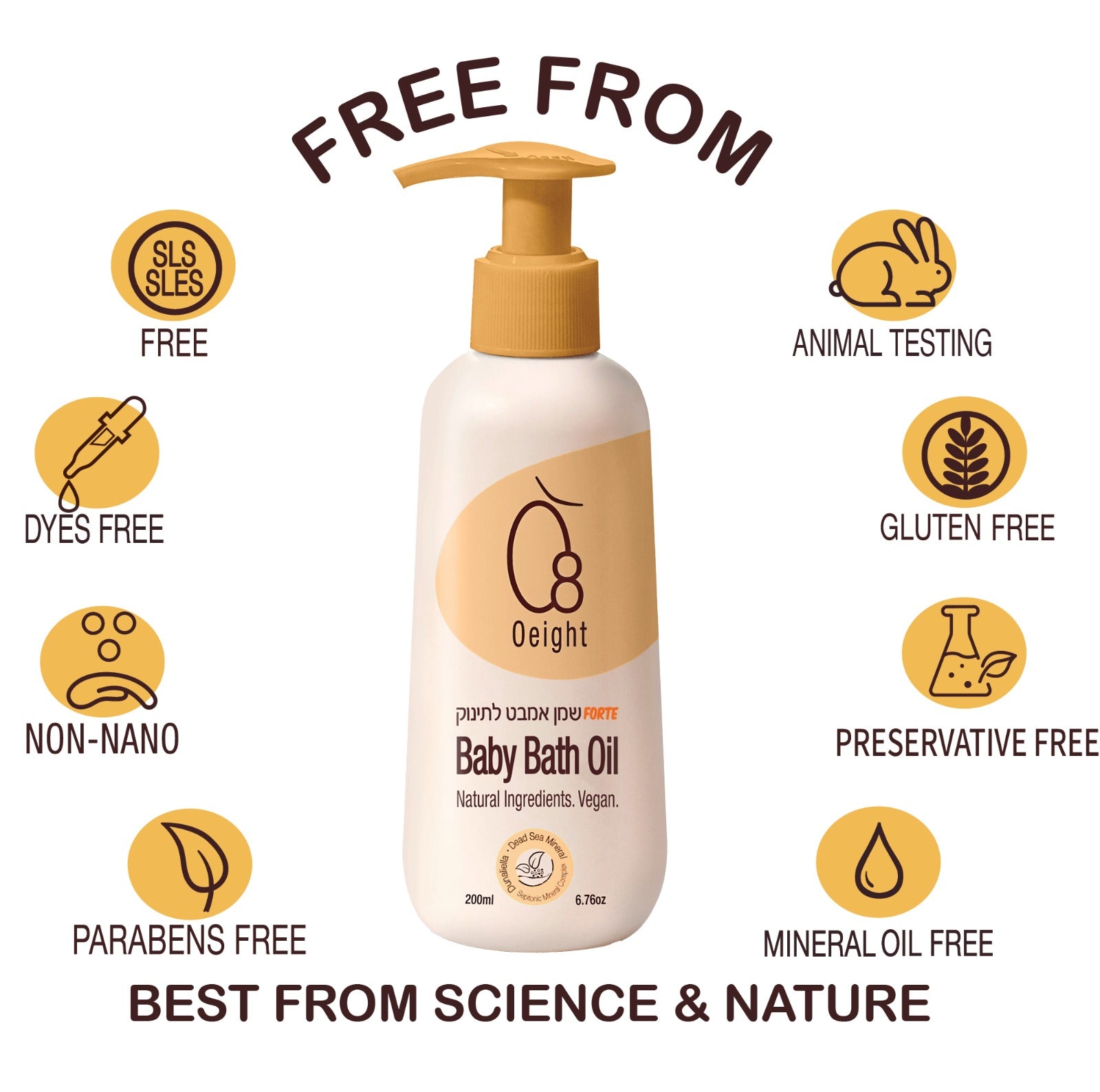 Oeight baby bath oil free from