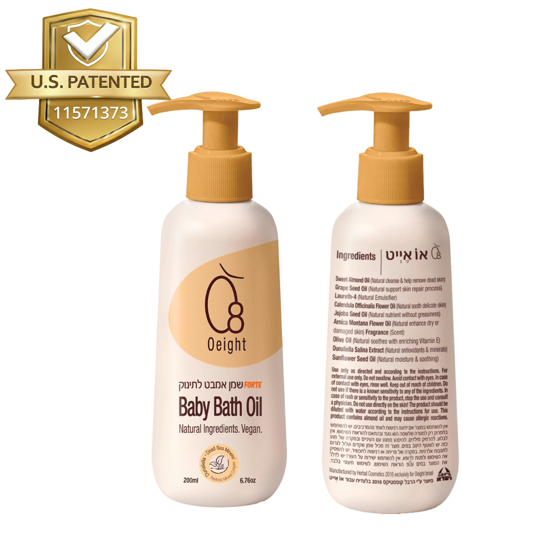 Baby Bath Oil Forte for dry skin, natural emulsifying bath oil bottle