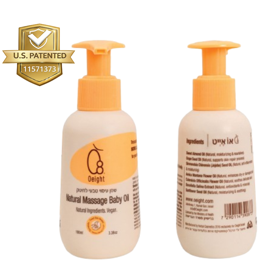 Natural Baby Massage Oil for dry skin, cold-pressed moisturizing oil bottle