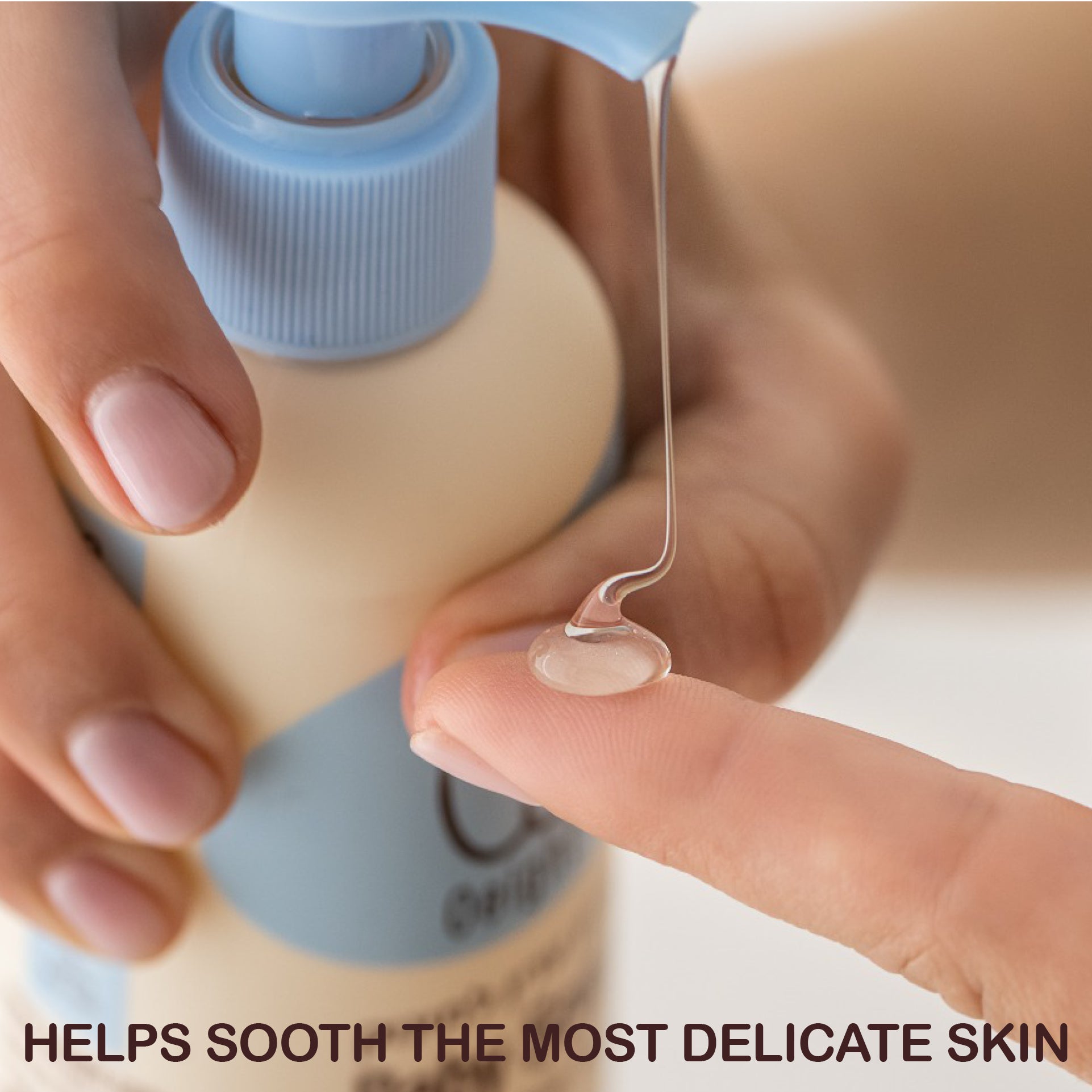 newborn soap being poured on mothers hand